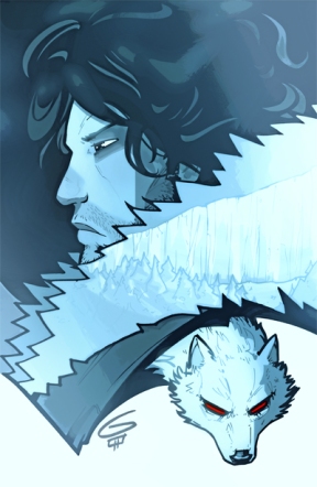 Jon Snow illustrated by Grant Gould.